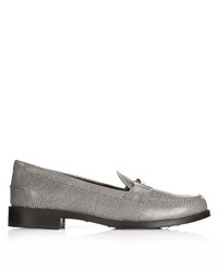 Tod's Gomma Reptile Effect Leather Loafers