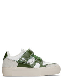 AMI Alexandre Mattiussi Green White Ami Arcade Sneakers