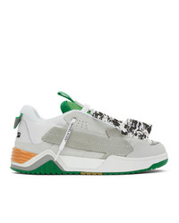 Off-White Grey And Green Arrow Skate Sneakers