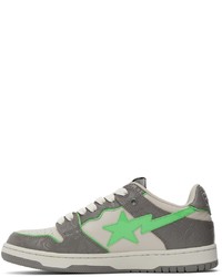 BAPE Grey Green Sk8 Sta Low Sneakers