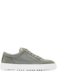 Etq Amsterdam Grey Leather Low 2 Sneakers