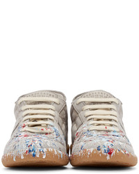 Maison Margiela Grey Paint Splatter Replica Sneakers