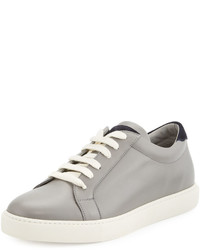 Brunello Cucinelli Leather Low Top Sneakers Gray