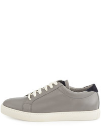 Brunello Cucinelli Leather Low Top Sneakers Gray