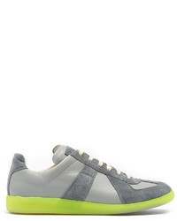 Maison Margiela Replica Low Top Leather And Suede Trainers