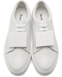 Acne Studios White Grained Leather Adriana Sneakers
