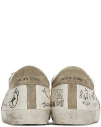 Golden Goose White Taupe Super Star Sneakers