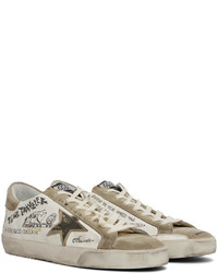 Golden Goose White Taupe Super Star Sneakers