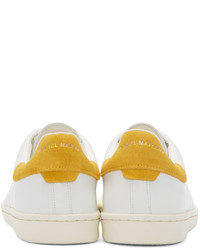 Isabel Marant White Yellow Bart Low Top Sneakers