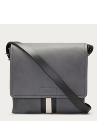 Bally Brant Leather Messenger Bag In Gray