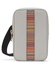 Paul Smith Grey Signature Stripes Messenger Bag
