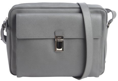 Prada Grey Saffiano Leather Messenger Bag | Where to buy \u0026amp; how to wear  