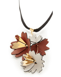 Marni Leather Flowers Necklace
