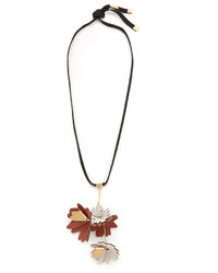 Marni Leather Flowers Necklace