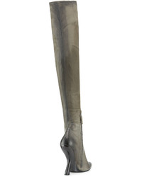 Tom Ford Sculptural Heel Over The Knee Boot Gray
