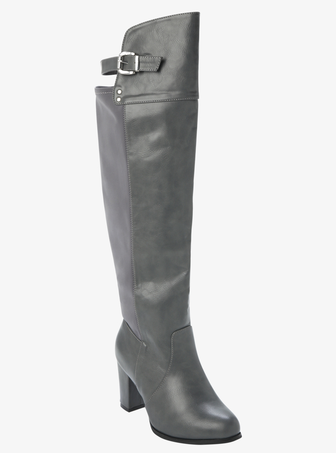 gray over the knee boot