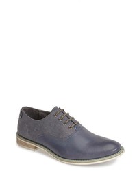 Grey Leather Oxford Shoes