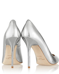 Jimmy Choo Abel Mirrored Leather Pumps Silver