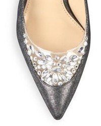 Tory Burch Delphine Leather Crystal Point Toe Pumps