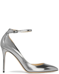 Jimmy Choo Lucy Metallic Leather Pumps Silver