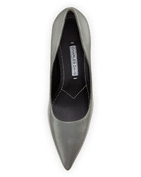 Charles David Sway Ii Leather Pointed Toe Pump Gray
