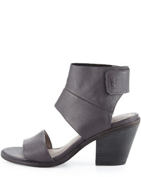 Eileen Fisher Art Leather Ankle Cuff Sandal Graphite