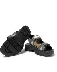 Gucci Leather And Mesh Sandals