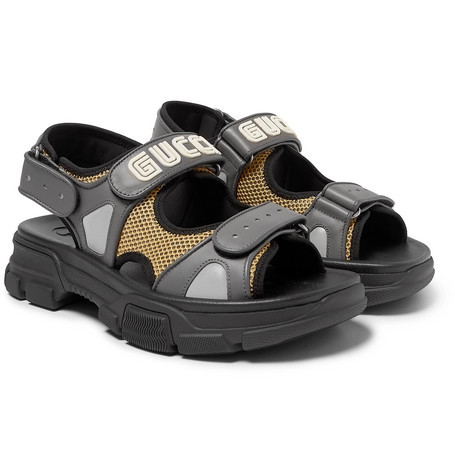 Gucci Leather And Mesh Sandals, $792 