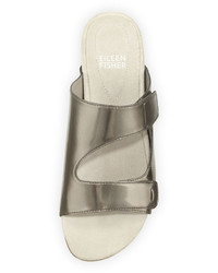 Eileen Fisher Magic Metallic Platform Sandal Pewter