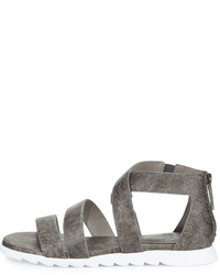 Eileen Fisher Zone Strappy Leather Sandal Graphite
