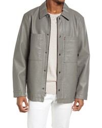 Levi's Faux Leather Shirt Jacket In Light Grey At Nordstrom