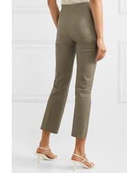 By Malene Birger Florentina Cropped Leather Bootcut Pants