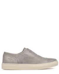 Docksteps Grey Leather Slip On Sneakers