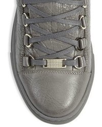 Balenciaga Leather Lace Up Trainer Sneakers