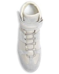 Maison Margiela Single Strap Leather Mid Top Sneakers