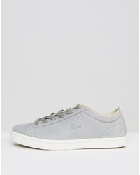Lacoste Straightset Light Gray Leather Sneakers