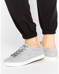 Lacoste Straightset Light Gray Leather Sneakers