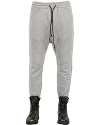 Grey Leather Sweatpants