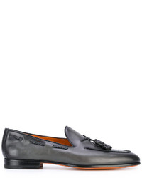 Santoni Braided Detail Tassel Loafers