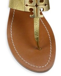Tory Burch Moore Ii Metallic Leather Thong Sandals