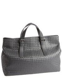 Grey Leather Tote Bag