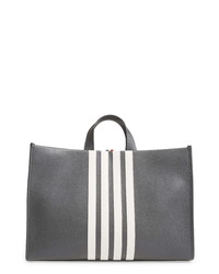 Thom Browne 4 Bar Applique Leather Tote