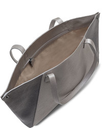 Akris Ai Small Cervo Leather Shoulder Tote Bag Silver Metallic