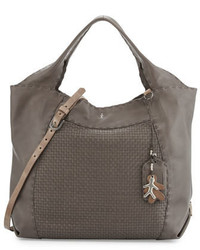 Henry Beguelin Beverly Woven Double Handle Tote Bag Gray