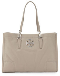 Tory Burch Britten Leather Tote Bag French Gray