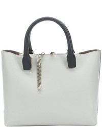 Chloé Chloe Marshmallow Grey And Black Leather Top Handle Tote