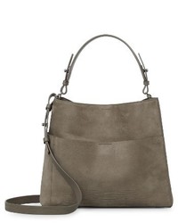 AllSaints Cooper Eastwest Calfskin Leather Tote Grey