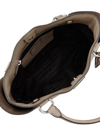 Prada Daino Side Pocket Tote Bag Gray