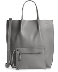 Street Level Faux Leather Tote Grey