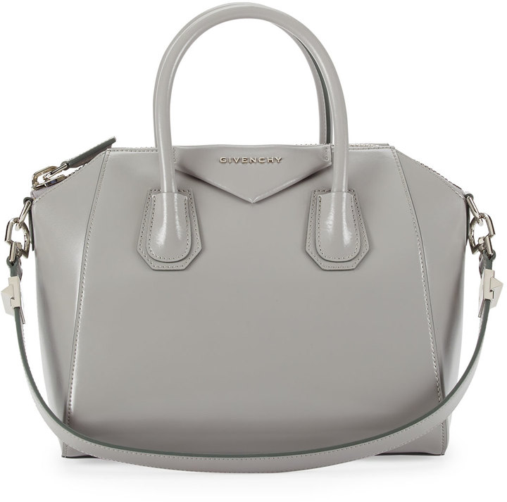 Grey Leather Tote Bag: Givenchy Antigona Small Leather Satchel Bag ...